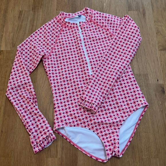 Cabana Life Other - Cabana Life 14 Pink White Long Sleeve Bathing Suit Rashguard